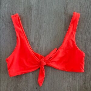 Dippin Daisys Hot Orange Tie Bikini Top